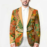 Hawaiian Piko Lani Cultivate I Ka Piko Aloha Blazer Retro Psychedelic Taro Leaf - Hibiscus Flowers