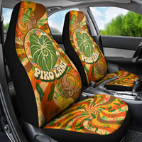 Hawaiian Piko Lani Cultivate I Ka Piko Aloha Car Seat Cover Retro Psychedelic Taro Leaf - Hibiscus Flowers