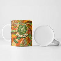 Hawaiian Piko Lani Cultivate I Ka Piko Aloha Ceramic Mug Retro Psychedelic Taro Leaf - Hibiscus Flowers