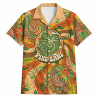 Hawaiian Piko Lani Cultivate I Ka Piko Aloha Hawaiian Shirt Retro Psychedelic Taro Leaf - Hibiscus Flowers TS04 Orange Green - Polynesian Pride