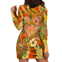 Hawaiian Piko Lani Cultivate I Ka Piko Aloha Hoodie Dress Retro Psychedelic Taro Leaf - Hibiscus Flowers