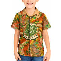 Hawaiian Piko Lani Cultivate I Ka Piko Aloha Kid Hawaiian Shirt Retro Psychedelic Taro Leaf - Hibiscus Flowers