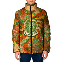 Hawaiian Piko Lani Cultivate I Ka Piko Aloha Padded Jacket Retro Psychedelic Taro Leaf - Hibiscus Flowers