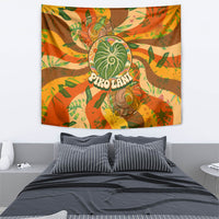 Hawaiian Piko Lani Cultivate I Ka Piko Aloha Tapestry Retro Psychedelic Taro Leaf - Hibiscus Flowers