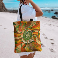 Hawaiian Piko Lani Cultivate I Ka Piko Aloha Tote Bag Retro Psychedelic Taro Leaf - Hibiscus Flowers