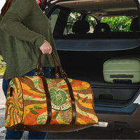 Hawaiian Piko Lani Cultivate I Ka Piko Aloha Travel Bag Retro Psychedelic Taro Leaf - Hibiscus Flowers