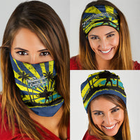 Waimanalo Oahu Hawaii Surfing Neck Gaiter Tropical Beach Retro Sunburst Surfboard