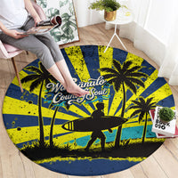 Waimanalo Oahu Hawaii Surfing Round Carpet Tropical Beach Retro Sunburst Surfboard
