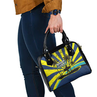 Waimanalo Oahu Hawaii Surfing Shoulder Handbag Tropical Beach Retro Sunburst Surfboard