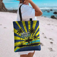 Waimanalo Oahu Hawaii Surfing Tote Bag Tropical Beach Retro Sunburst Surfboard