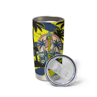 Waimanalo Oahu Hawaii Surfing Tumbler Cup Tropical Beach Retro Sunburst Surfboard