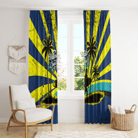 Waimanalo Oahu Hawaii Surfing Window Curtain Tropical Beach Retro Sunburst Surfboard