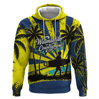 Waimanalo Oahu Hawaii Surfing Zip Hoodie Tropical Beach Retro Sunburst Surfboard