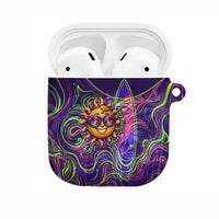 Waimanalo Hawaii Sun Rabbit AirPods Case Psychedelic Trippy Neon Swirl Graphic