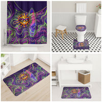 Waimanalo Hawaii Sun Rabbit Bathroom Set Psychedelic Trippy Neon Swirl Graphic
