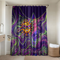Waimanalo Hawaii Sun Rabbit Bathroom Set Psychedelic Trippy Neon Swirl Graphic