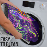 Waimanalo Hawaii Sun Rabbit Bathroom Set Psychedelic Trippy Neon Swirl Graphic