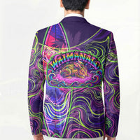 Waimanalo Hawaii Sun Rabbit Blazer Psychedelic Trippy Neon Swirl Graphic