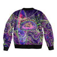 Waimanalo Hawaii Sun Rabbit Bomber Jacket Psychedelic Trippy Neon Swirl Graphic