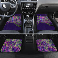 Waimanalo Hawaii Sun Rabbit Car Mats Psychedelic Trippy Neon Swirl Graphic