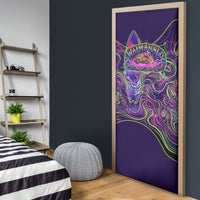 Waimanalo Hawaii Sun Rabbit Door Cover Psychedelic Trippy Neon Swirl Graphic