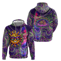 Waimanalo Hawaii Sun Rabbit Hoodie Psychedelic Trippy Neon Swirl Graphic