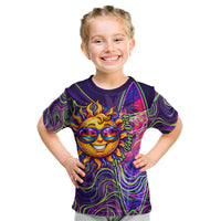 Waimanalo Hawaii Sun Rabbit Kid T Shirt Psychedelic Trippy Neon Swirl Graphic