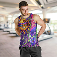 Waimanalo Hawaii Sun Rabbit Men Tank Top Psychedelic Trippy Neon Swirl Graphic