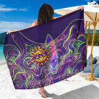 Waimanalo Hawaii Sun Rabbit Sarong Psychedelic Trippy Neon Swirl Graphic