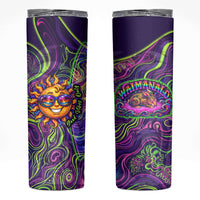 Waimanalo Hawaii Sun Rabbit Skinny Tumbler Psychedelic Trippy Neon Swirl Graphic