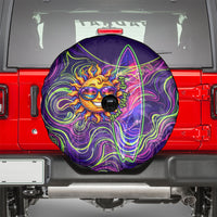 Waimanalo Hawaii Sun Rabbit Spare Tire Cover Psychedelic Trippy Neon Swirl Graphic