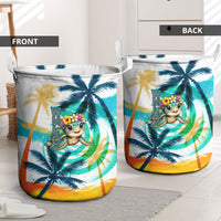 Hawaii Waimanalo Sea Turtle Laundry Basket Cute Tropical Beach Aloha Spirit Cartoon