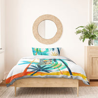 Hawaii Waimanalo Sea Turtle Bedding Set Cute Tropical Beach Aloha Spirit Cartoon