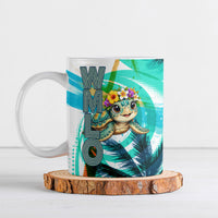 Hawaii Waimanalo Sea Turtle Ceramic Mug Cute Tropical Beach Aloha Spirit Cartoon