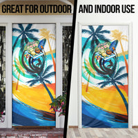 Hawaii Waimanalo Sea Turtle Door Cover Cute Tropical Beach Aloha Spirit Cartoon