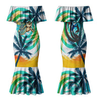 Hawaii Waimanalo Sea Turtle Family Matching Mermaid Dress and Hawaiian Shirt Cute Tropical Beach Aloha Spirit Cartoon