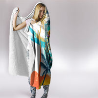 Hawaii Waimanalo Sea Turtle Hooded Blanket Cute Tropical Beach Aloha Spirit Cartoon