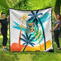 Hawaii Waimanalo Sea Turtle Quilt Cute Tropical Beach Aloha Spirit Cartoon