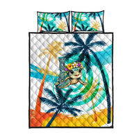 Hawaii Waimanalo Sea Turtle Quilt Bed Set Cute Tropical Beach Aloha Spirit Cartoon