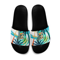 Hawaii Waimanalo Sea Turtle Slide Sandals Cute Tropical Beach Aloha Spirit Cartoon