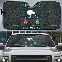 New Zealand is Calling and I Must Go Auto Sun Shade Kiwi Bird Silhouette
