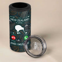New Zealand is Calling and I Must Go 4 in 1 Can Cooler Tumbler Kiwi Bird Silhouette