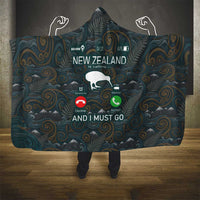 New Zealand is Calling and I Must Go Hooded Blanket Kiwi Bird Silhouette