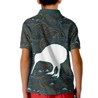 New Zealand is Calling and I Must Go Kid Polo Shirt Kiwi Bird Silhouette