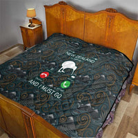 New Zealand is Calling and I Must Go Quilt Kiwi Bird Silhouette