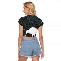 New Zealand is Calling and I Must Go Raglan Cropped T Shirt Kiwi Bird Silhouette