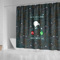 New Zealand is Calling and I Must Go Shower Curtain Kiwi Bird Silhouette