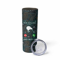 New Zealand is Calling and I Must Go Skinny Tumbler Kiwi Bird Silhouette