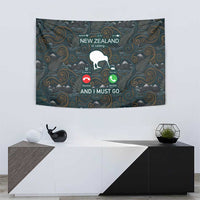 New Zealand is Calling and I Must Go Tapestry Kiwi Bird Silhouette