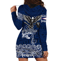 American Samoa Eagle Hoodie Dress Sea Turtle Traditional Polynesian Tribal Tattoo